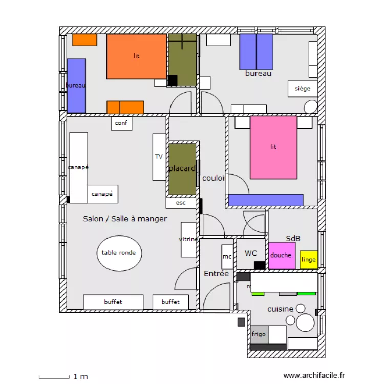 Appart Ville moderne. Plan de Appart Ville moderne. Plan de