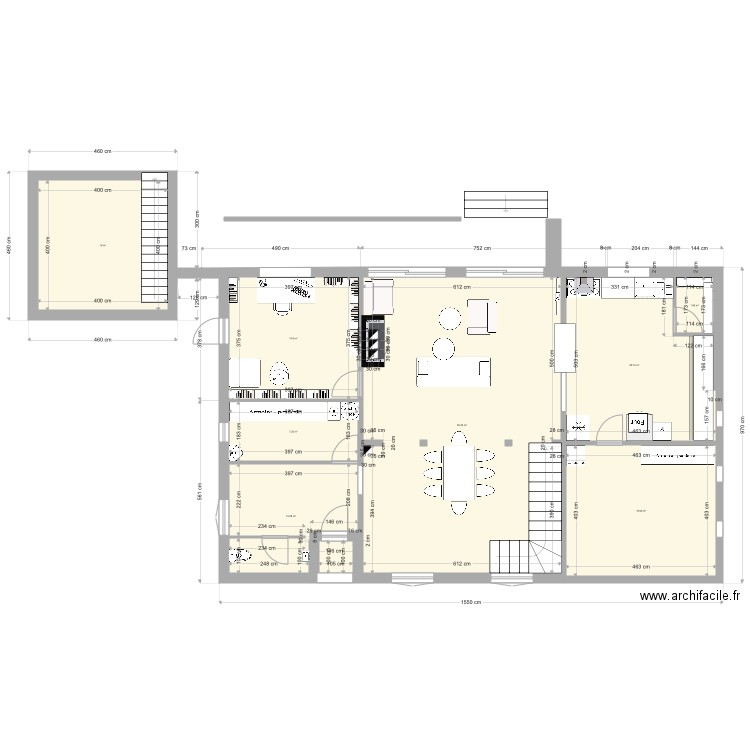 V8b avec extension. Plan de 0 pièce et 0 m2