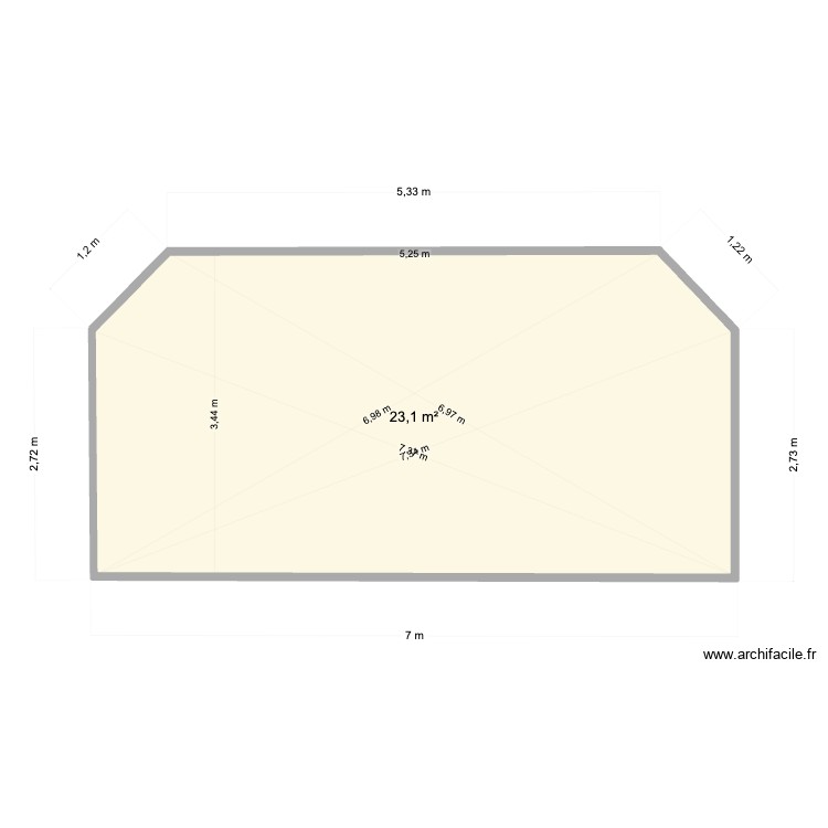 veranda pirou. Plan de 0 pièce et 0 m2
