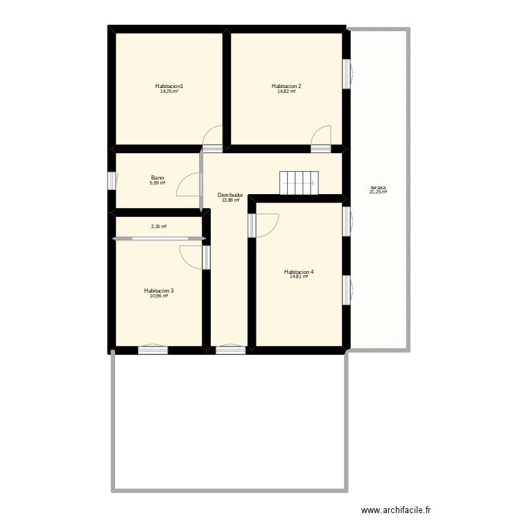 Esporles primero piso. Plan de 8 pièces et 98 m2