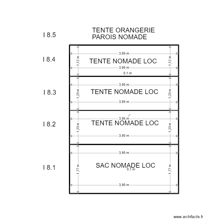 I 8. Plan de 4 pièces et 21 m2