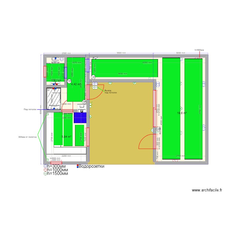 Кудиново эл тп. Plan de 5 pièces et 47 m2