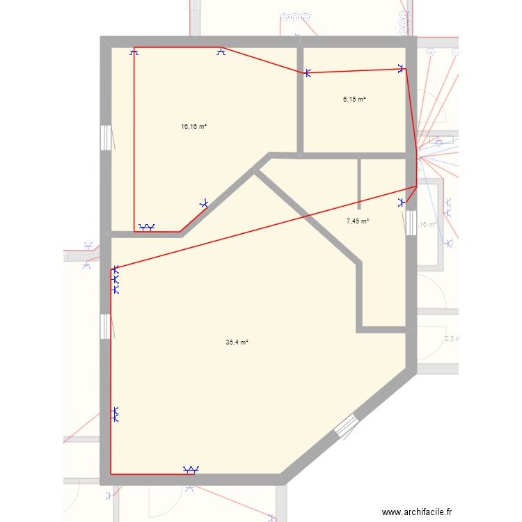 Cedric maison aire prises. Plan de 12 pièces et 257 m2