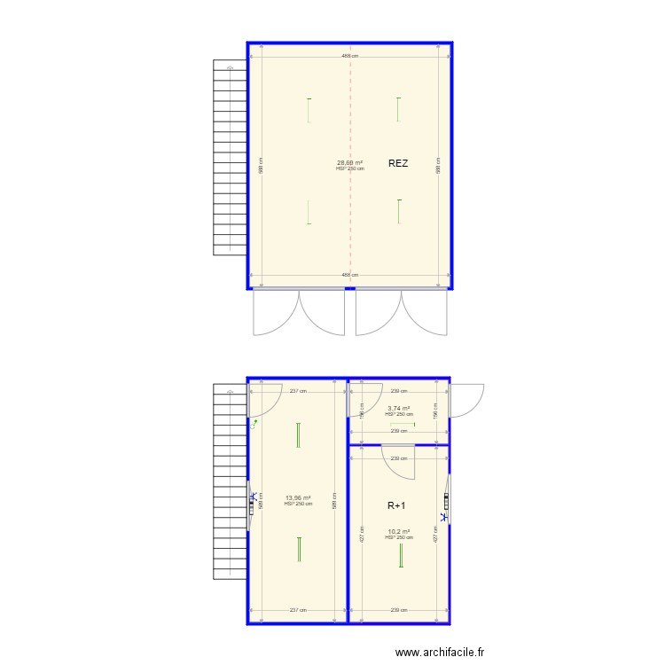 Rconcept. Plan de 4 pièces et 57 m2