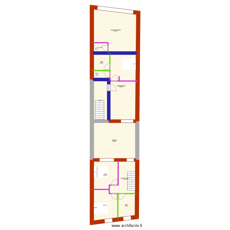 R+1 PLACO. Plan de 0 pièce et 0 m2