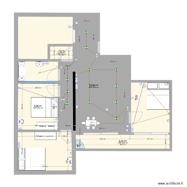 Daniel GARCIA. Plan de 8 pièces et 78 m2