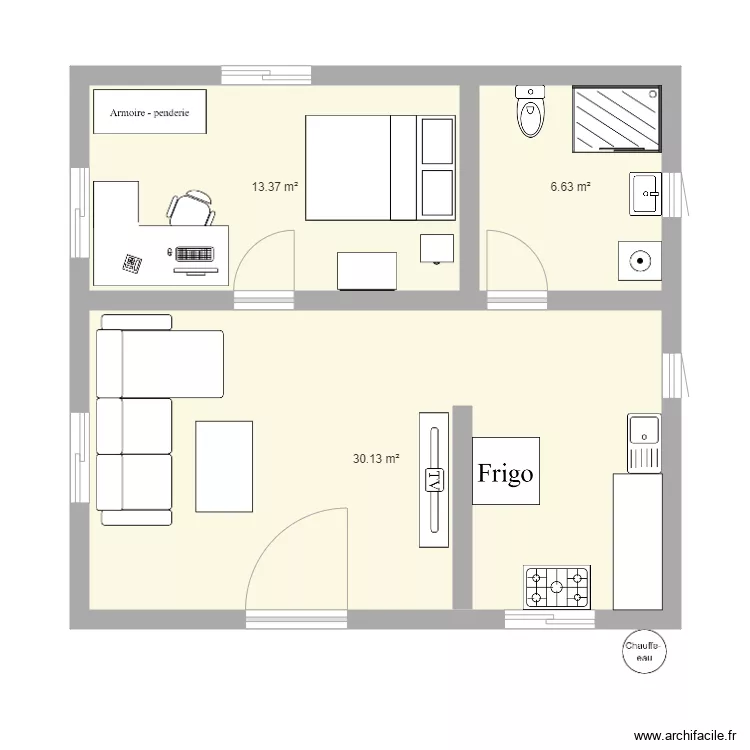 plan appartement 50 M2. Plan de 