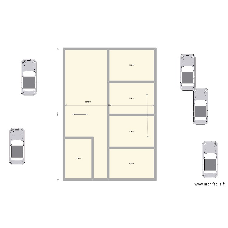 aubepines garage bis. Plan de 6 pièces et 137 m2