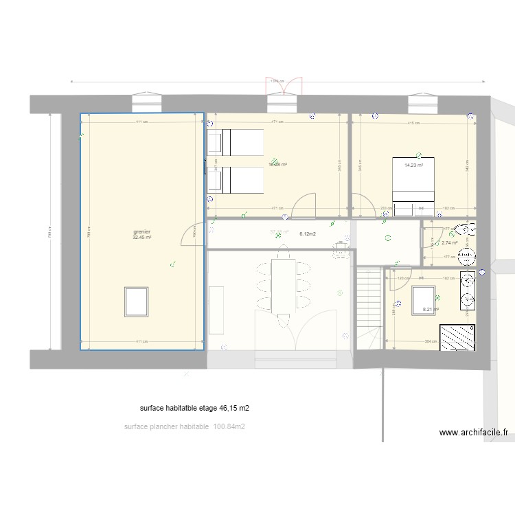 dournazac 2 etage nouveau plan 48m2. Plan de 0 pièce et 0 m2