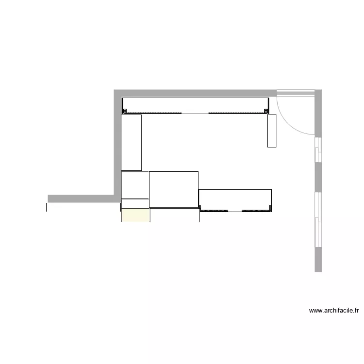 comptoir accueil. Plan de 