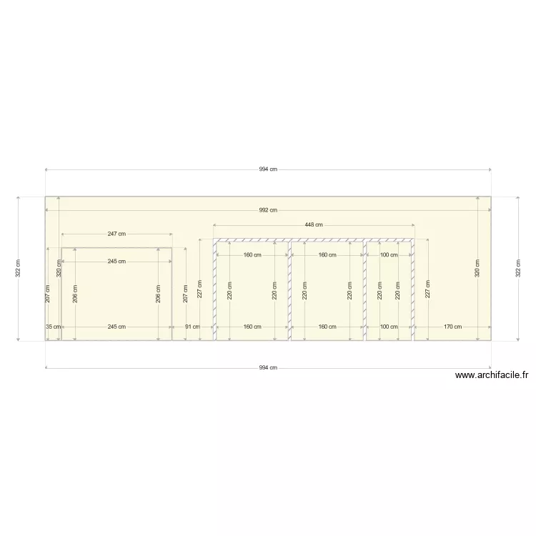 BUREAU VITINR FACADE. Plan de 