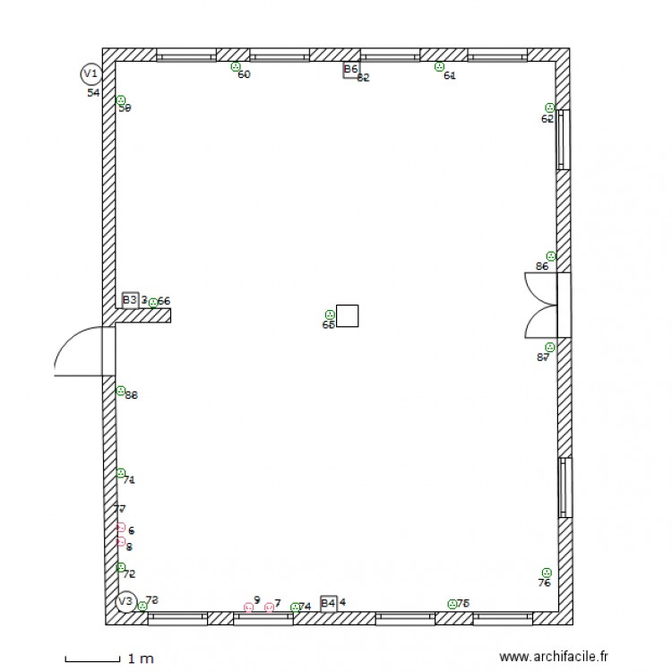 casa plan de prise de courant. Plan de 0 pièce et 0 m2