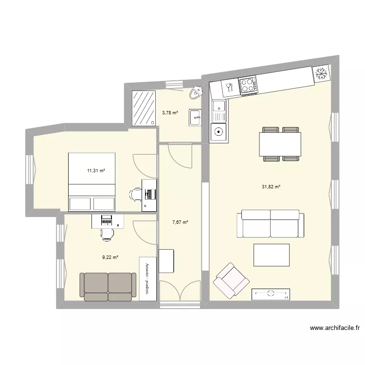 Plan appart 2. Plan de 5 et 64 m² Plan appart 2. Plan de 5 et 64 m²