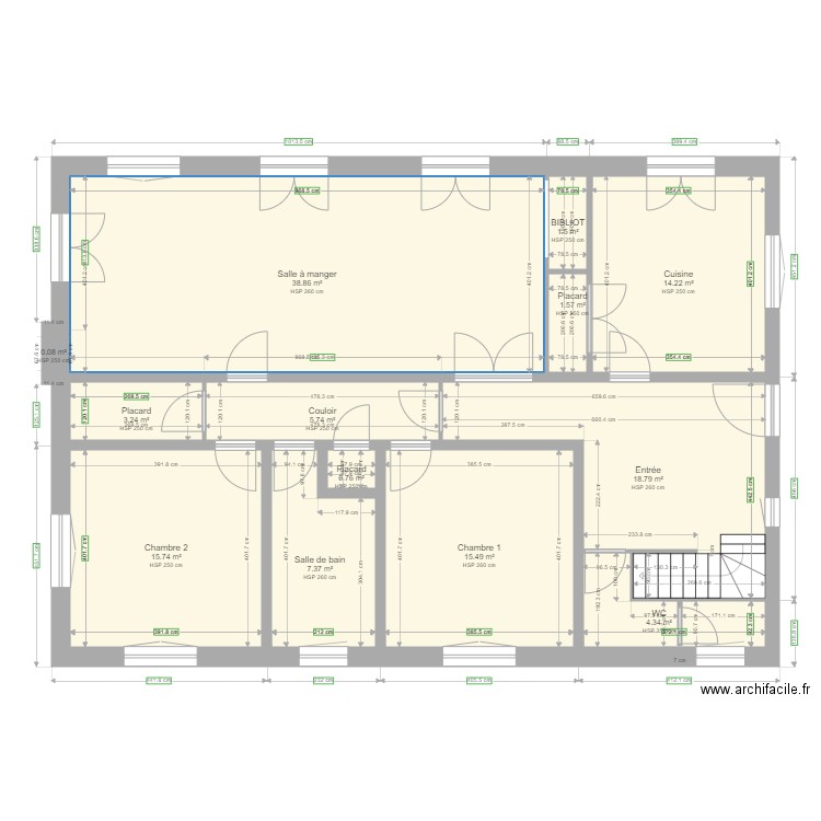 ROSIER RDC. Plan de 13 pièces et 128 m2