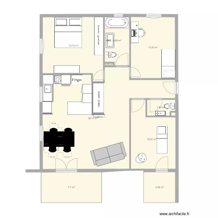 Plan appartement Neirivue. Plan de 
