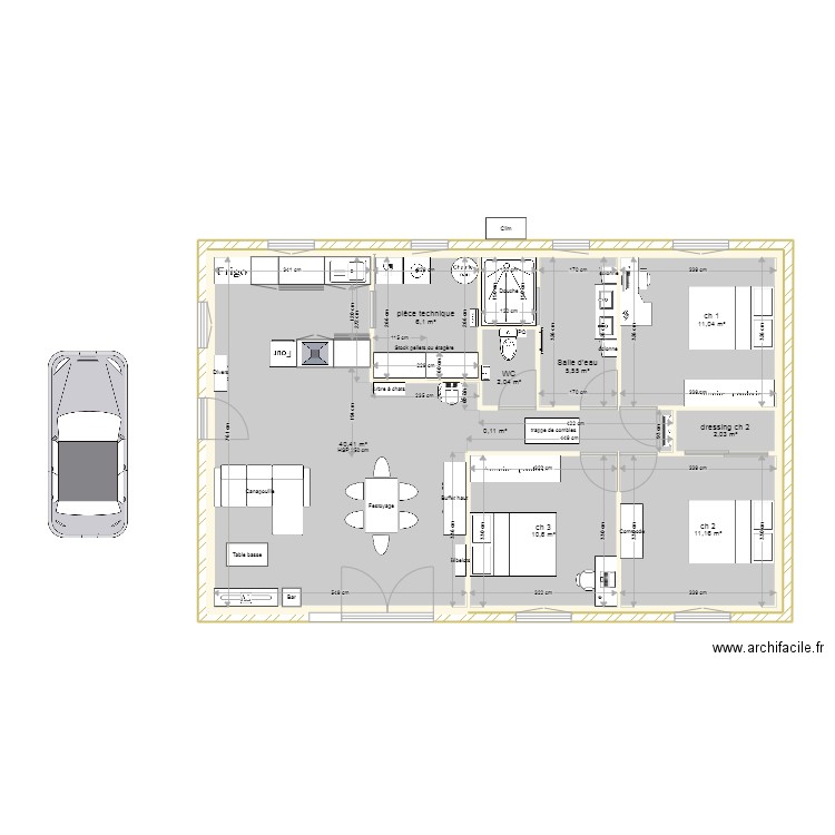 Plan v3. Plan de 10 pièces et 190 m2