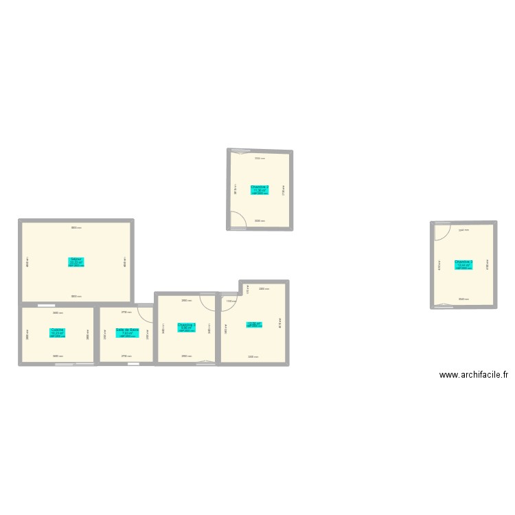 Plan Maison. Plan de 7 pièces et 86 m2