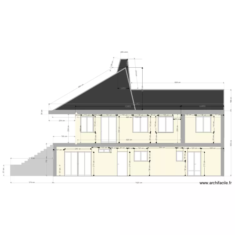 Charnay Fa&ccedil;ade Est Projet. Plan de 