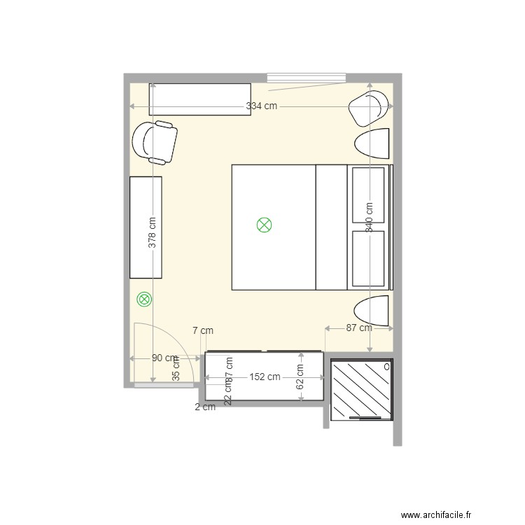 CHAMBRE G+D. Plan de 0 pièce et 0 m2