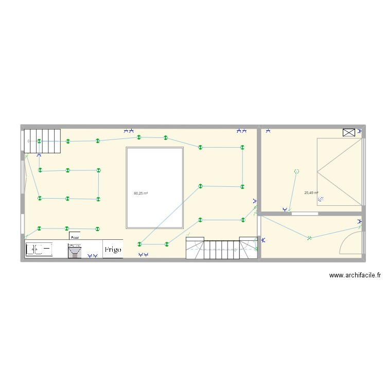 SALON-GARAGE-GOSSELIES. Plan de 2 pièces et 86 m2