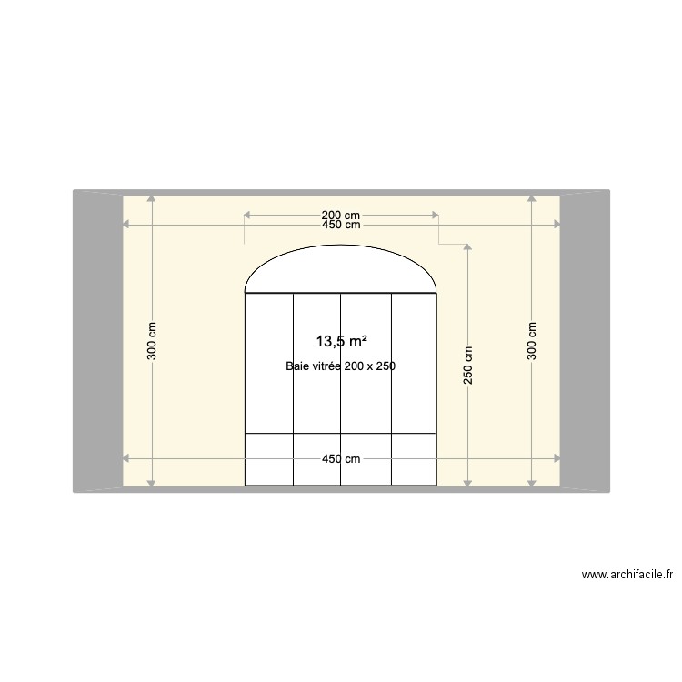 Baie terrasse 200 X 250. Plan de 0 pièce et 0 m2