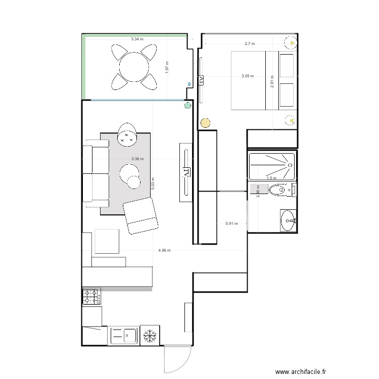 JNANE ATLAS PLAN avec espace repas et terrasse. Plan de 0 pièce et 0 m2