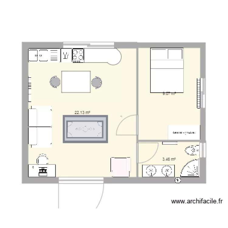 Logement type 35m. Plan de 