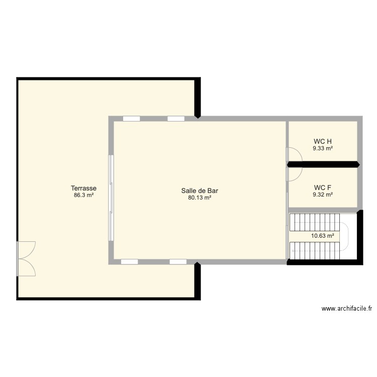 Le cali bar plan en détaille 2D. Plan de 0 pièce et 0 m2