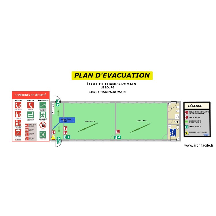 champs romain eccole evac. Plan de 0 pièce et 0 m2