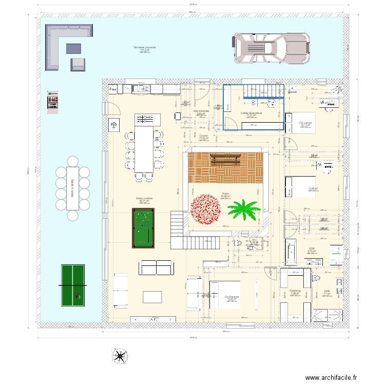 Mas 2. Plan de 19 pièces et 362 m2