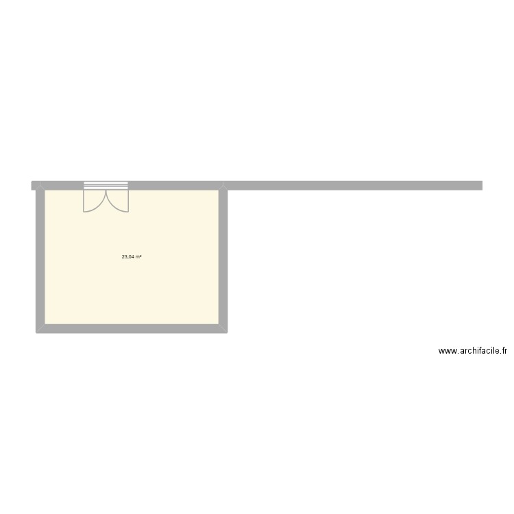 essai. Plan de 1 pièce et 23 m2