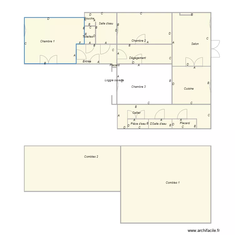 Croquis DUCASSE3 plomb. Plan de 
