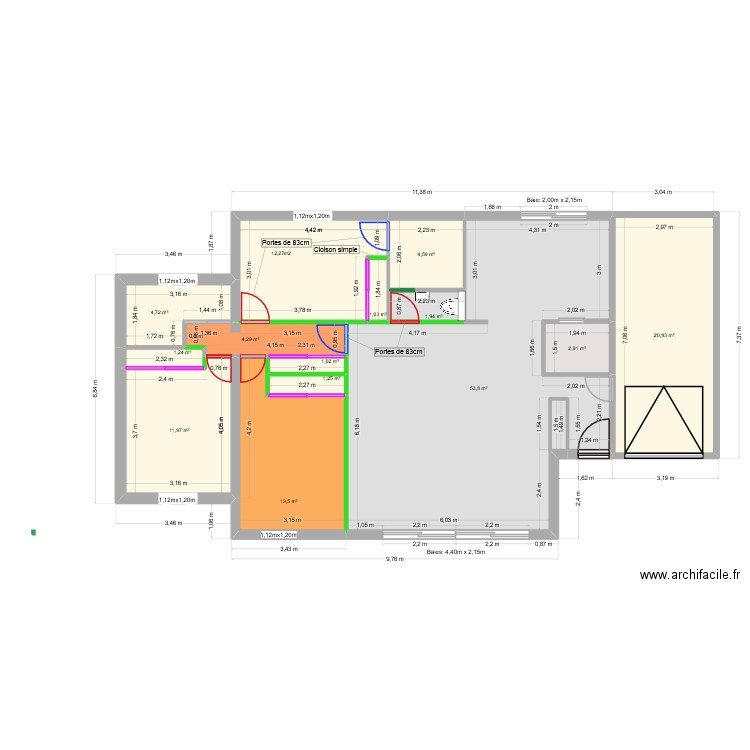 Plan électrique 1. Plan de 15 pièces et 277 m2