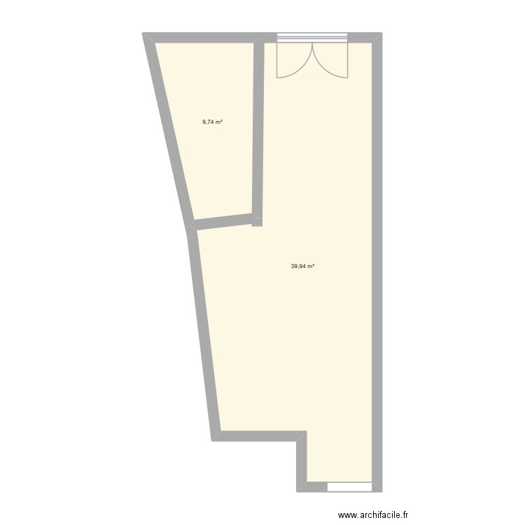 Villa Byron studette. Plan de 2 pièces et 50 m2