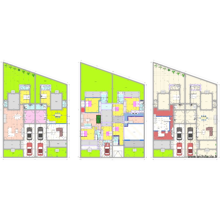 Duplex Jumeles Plan Pref vjumeles demolish. Plan de 144 pièces et 2497 m2