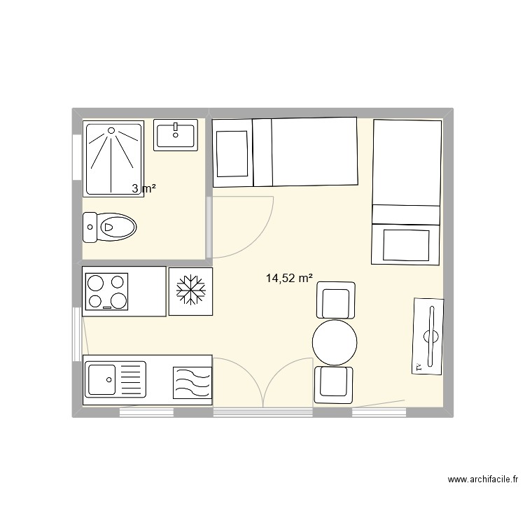 Studio jardin. Plan de 0 pièce et 0 m2
