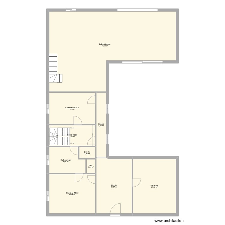 Francois Arbonne RDC. Plan de 10 pièces et 181 m2