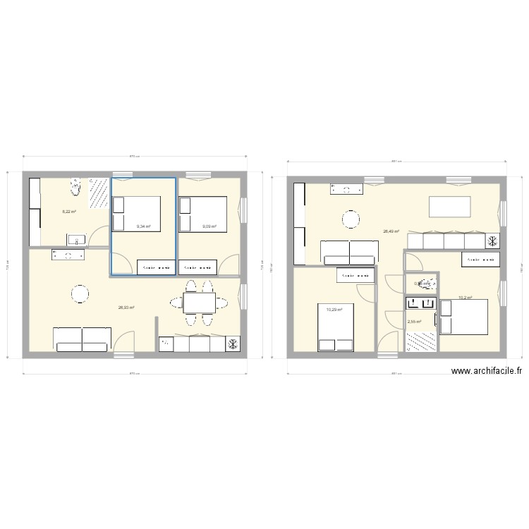 PLAN APP 3. Plan de 9 pièces et 104 m2