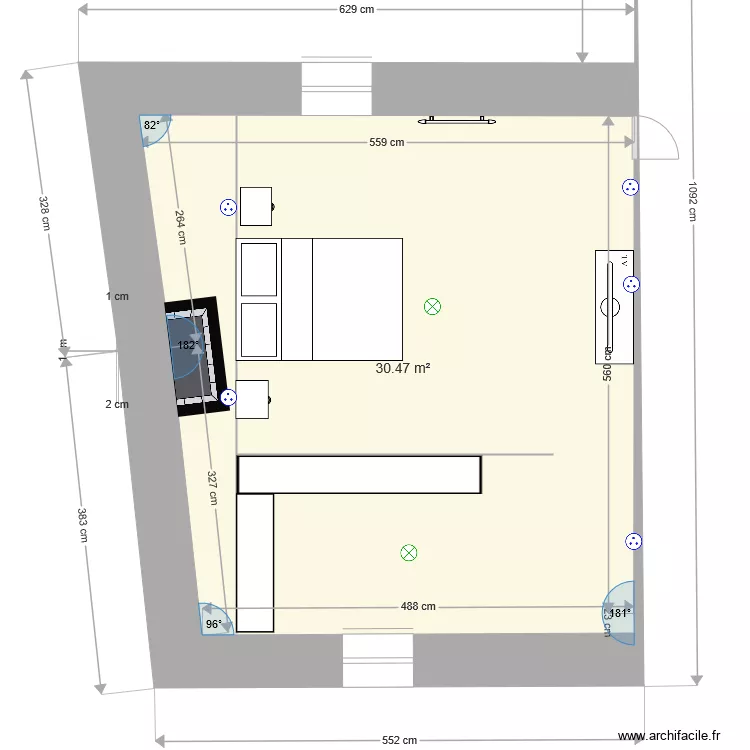 chambre max. Plan de chambre max. Plan de