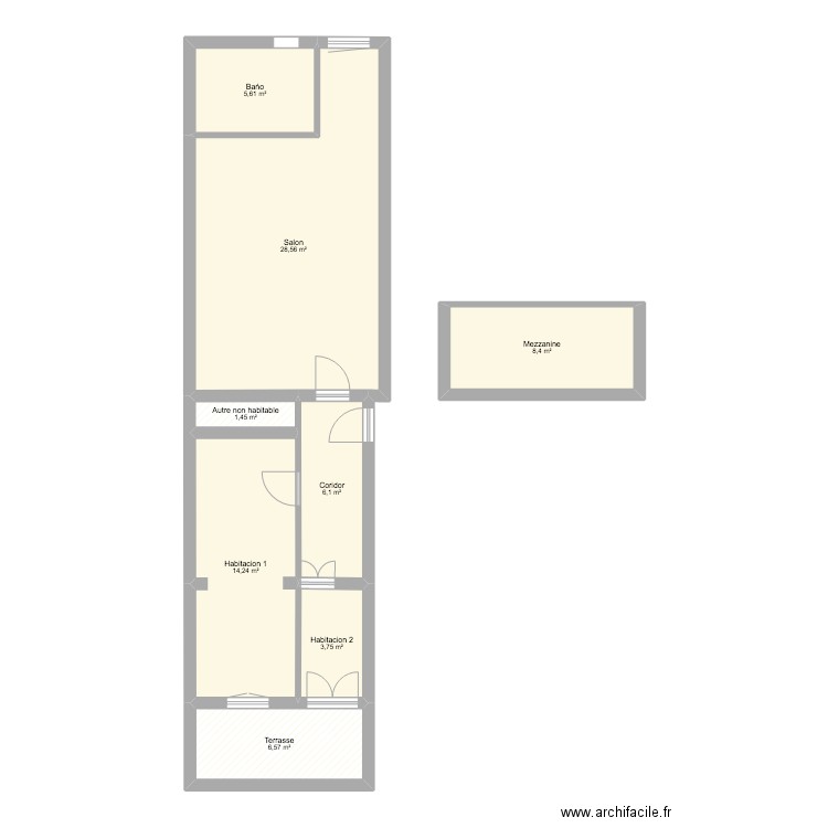 Carrer de Bisbe Maura 41. Plan de 8 pièces et 75 m2