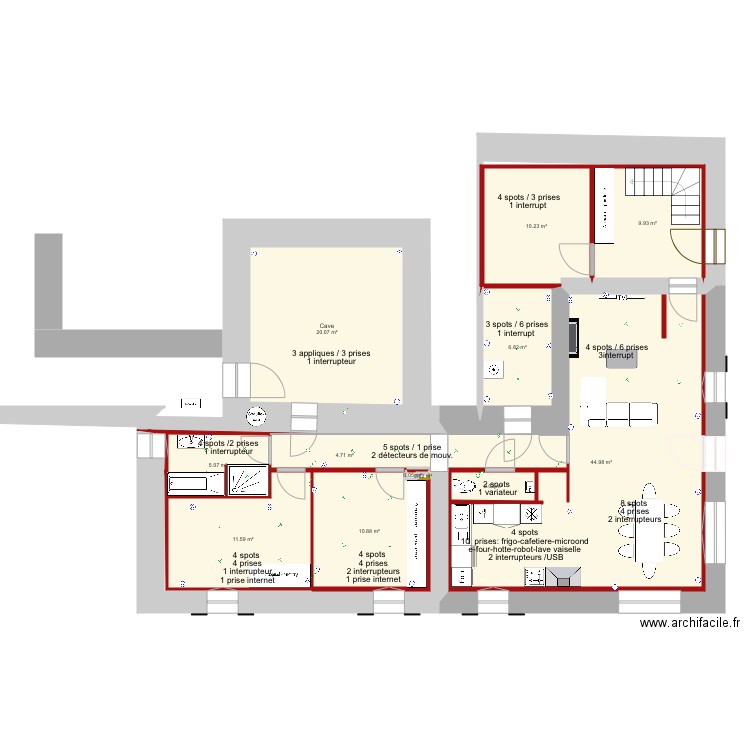 Rdc trvx elect. Plan de 0 pièce et 0 m2