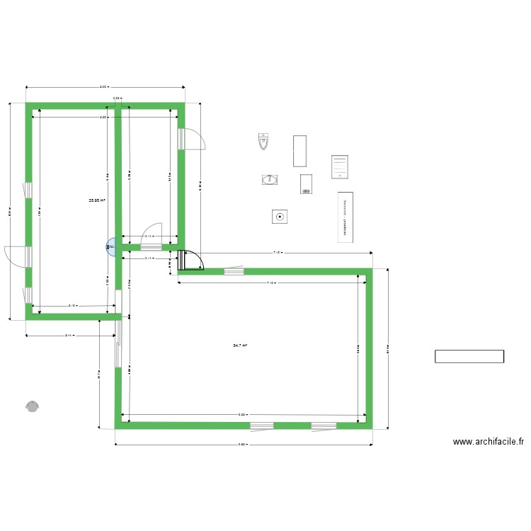 Chambre parentale modifée 15sept 2019. Plan de 0 pièce et 0 m2