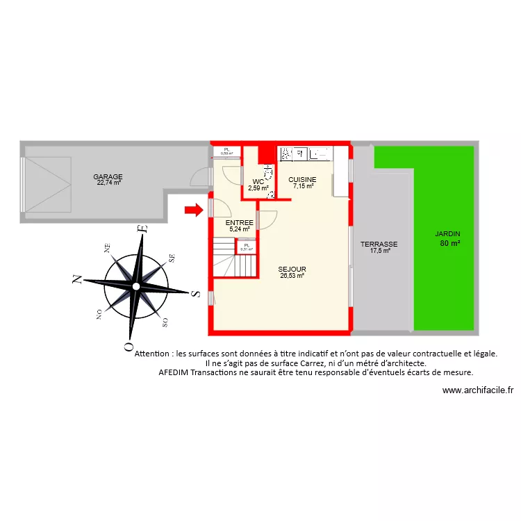 BI 7753 RDC. Plan de 