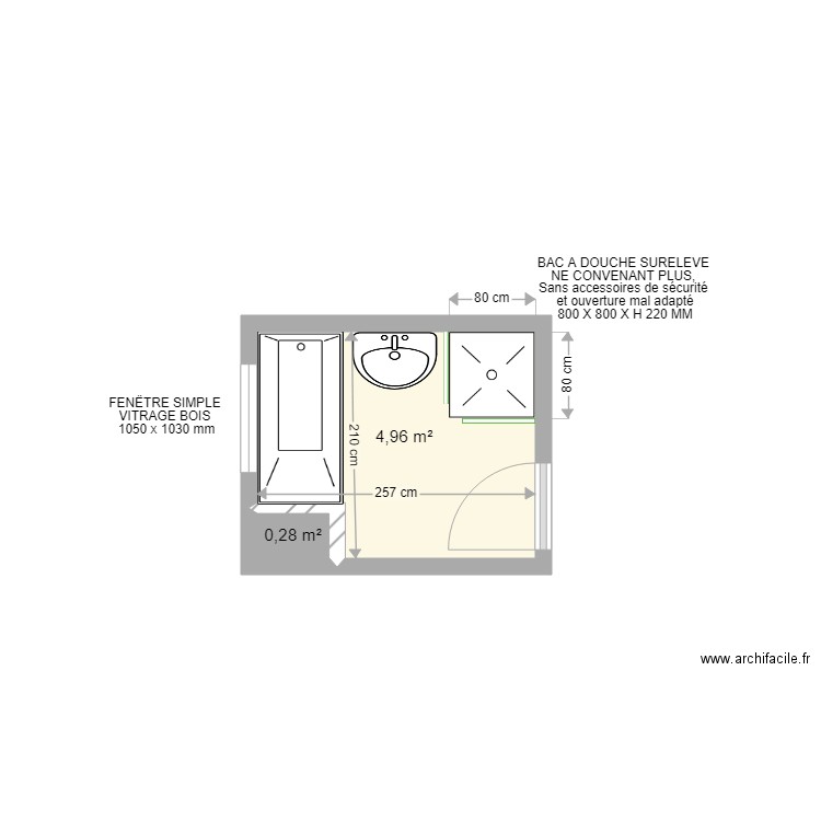 CHEVRIER SDE AV TX. Plan de 2 pièces et 5 m2