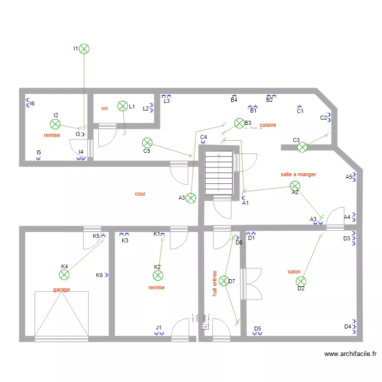 Maison mat RDC 2. Plan de 