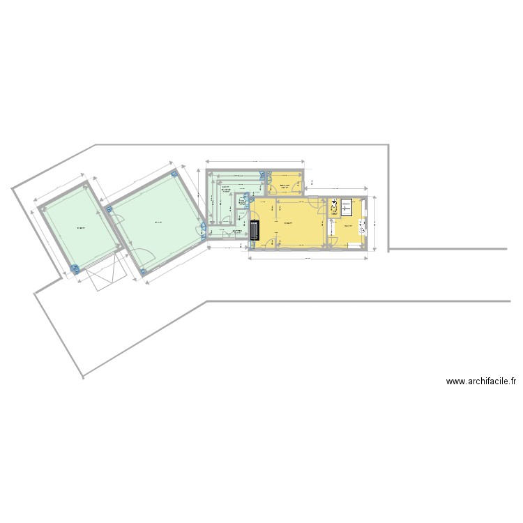 MODIFICATIF. Plan de 10 pièces et 124 m2