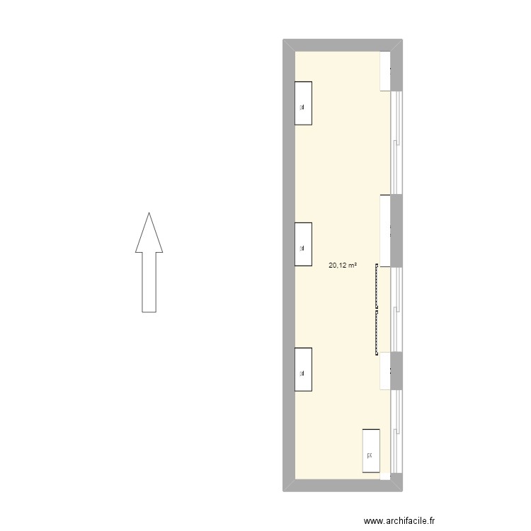 ombrage panneaux. Plan de 1 pièce et 20 m2