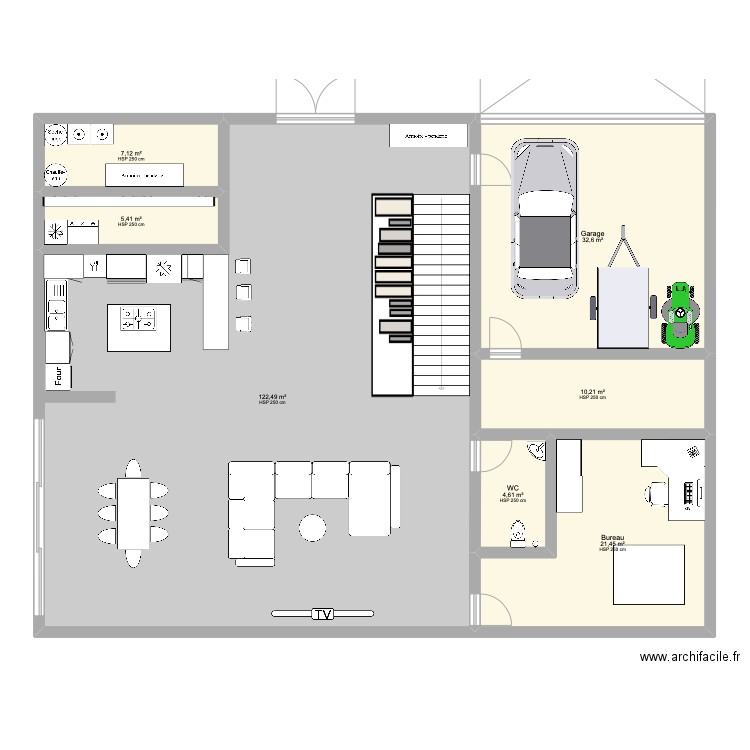 Prototype 1 Maison Coise . Plan de 15 pièces et 415 m2