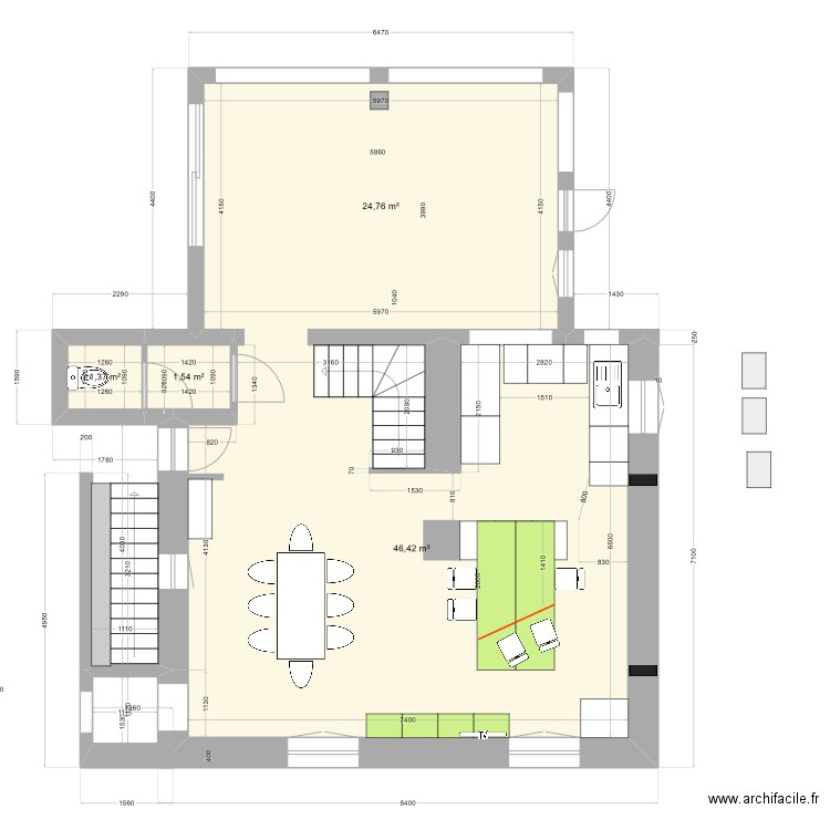 maison cuisine FIN. Plan de 4 pièces et 74 m2