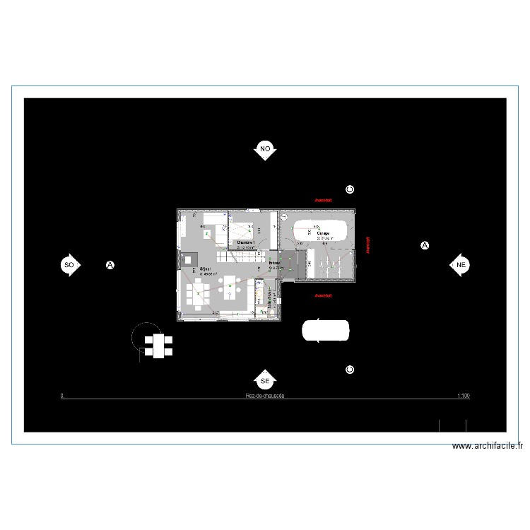 Plan rdc electrique. Plan de 0 pièce et 0 m2